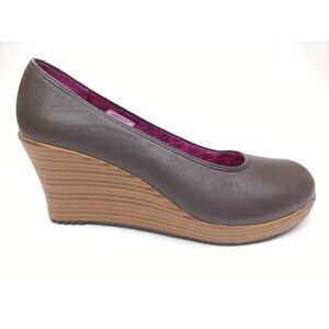 Crocs Leigh Sandals Women's 6 Brown Platform Ballet Wedge Heel